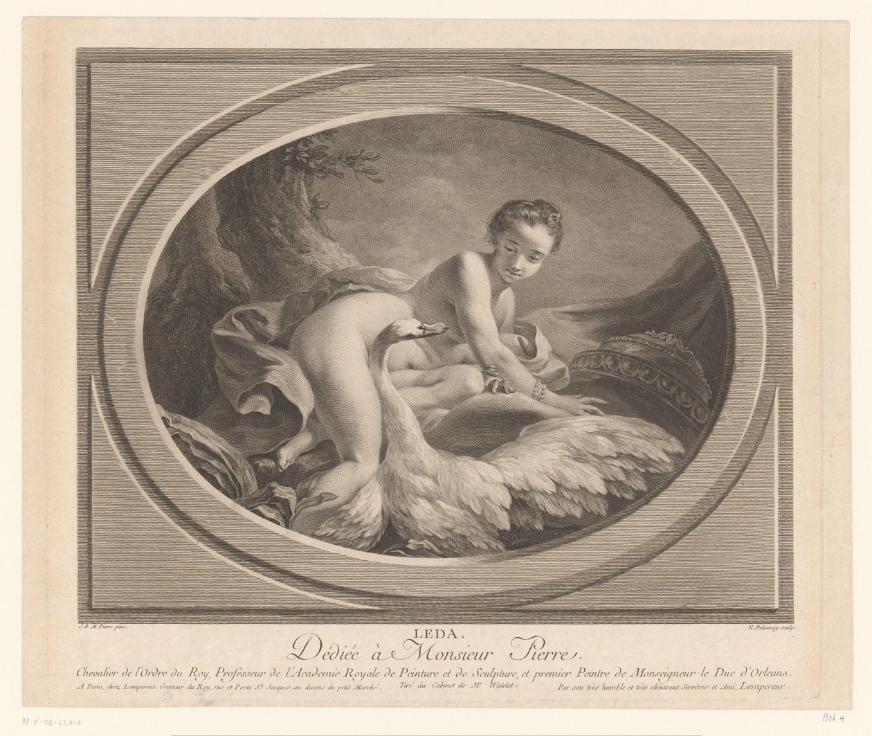 Leda e o cisne
Leda (título sobre o objecto) de Nicolas de Launay (goudsmid)