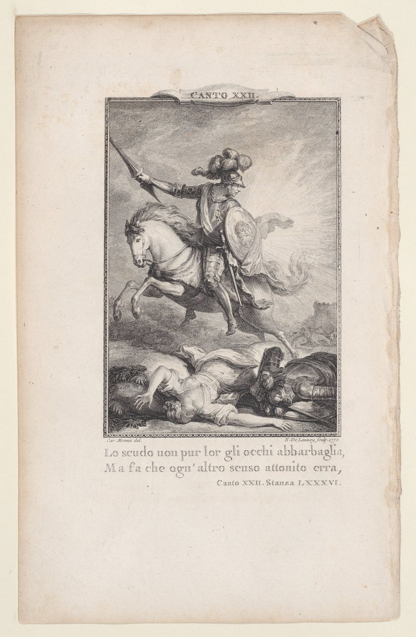 Canto 22, Estância 86, de Orlando Furioso, 1772., 1772. de Nicolas de Launay