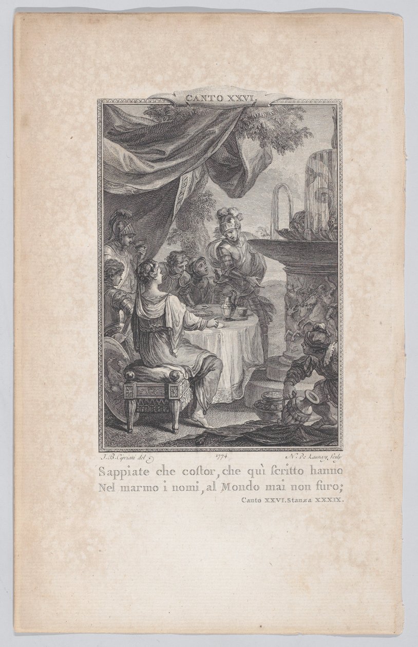 Canto 26, Estância 39, de Orlando Furioso, 1774., 1774. de Nicolas de Launay
