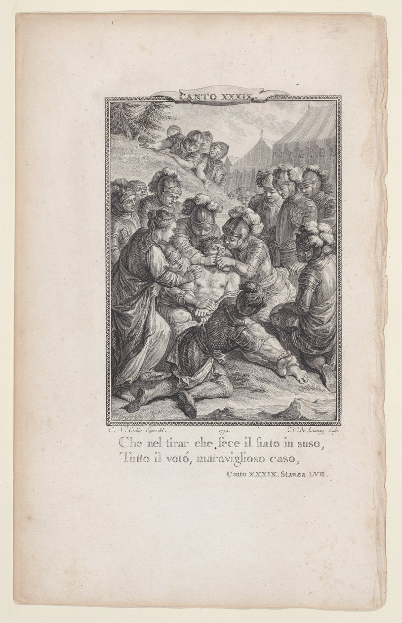 Canto 39, Sala 57, de Orlando Furioso, 1774., 1774. de Nicolas de Launay