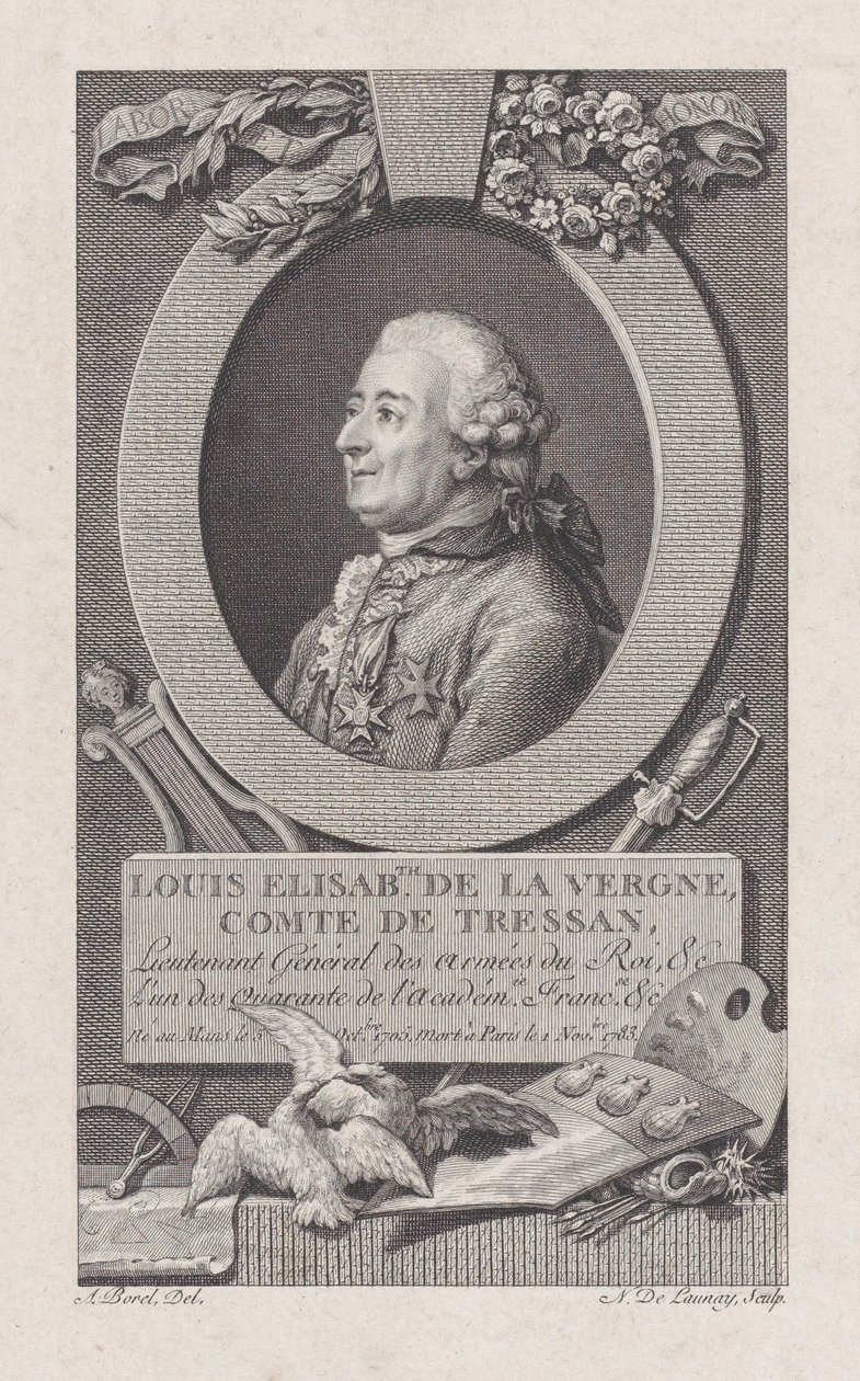 Retrato de Louis Elisabeth de La Vergne, Conde de Tressan, 1783-92., 1783-92. de Nicolas de Launay