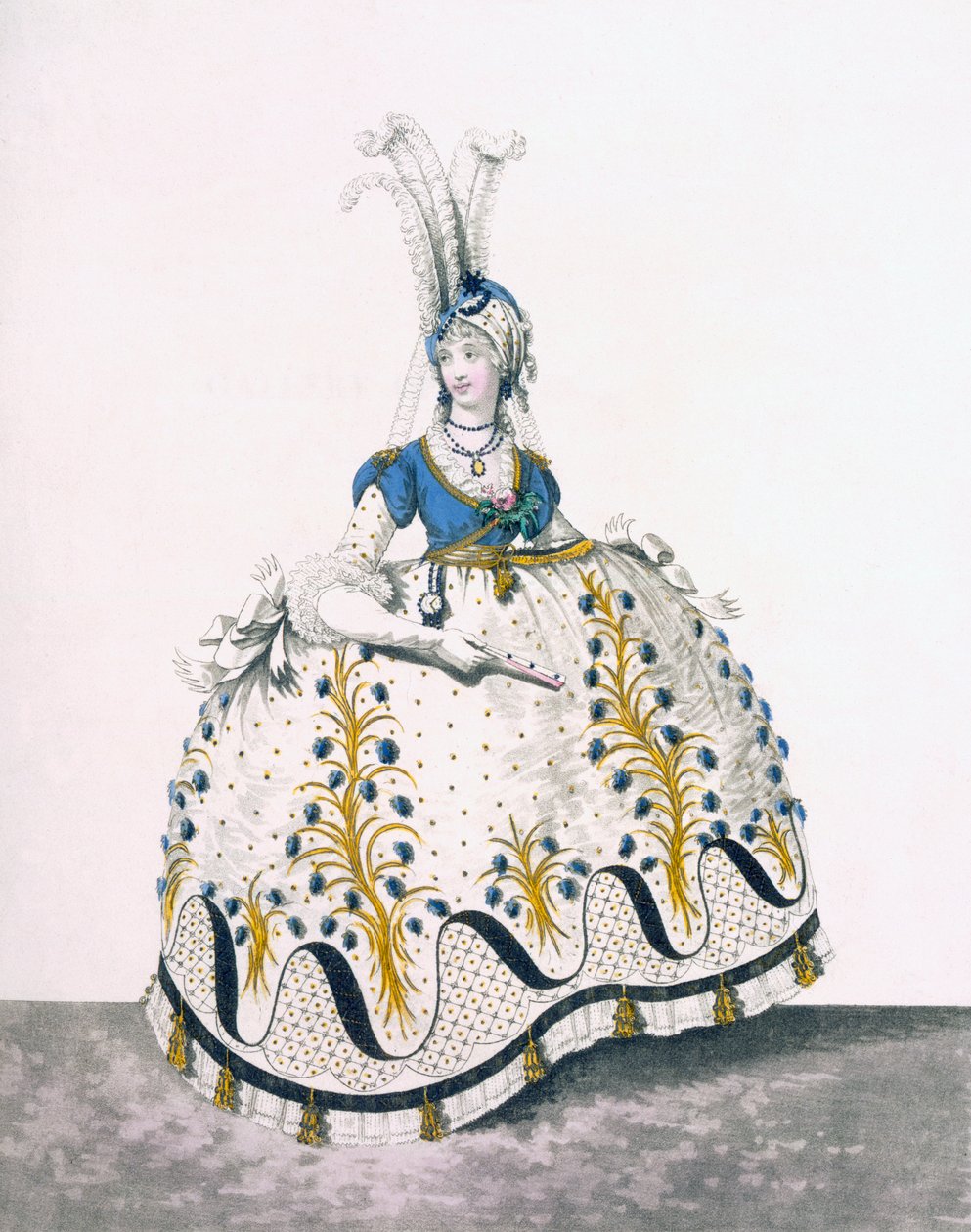 Court Dress, fig no.130 da &39;Galeria da Moda&39;, 1797 de Nicolaus von Heideloff