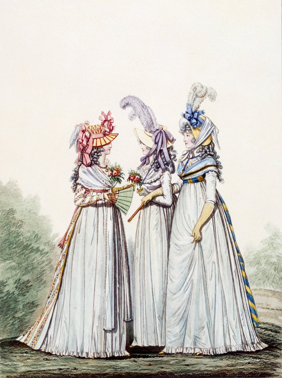 Vestidos De Manhã, fig. 16, fig. 17 e fig. 18 de "A Galeria da Moda", 1797 de Nicolaus von Heideloff