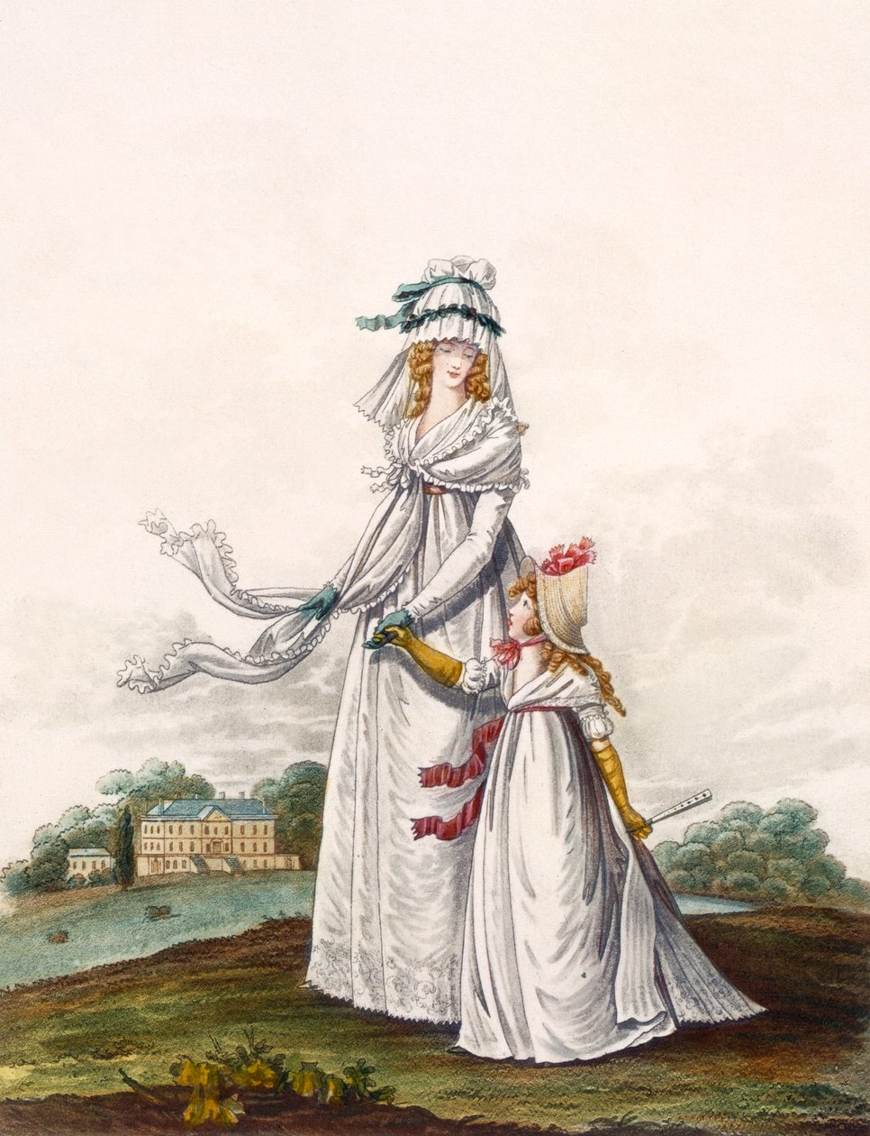 Vestidos De Manhã, fig. 63 e fig. 64 da "Galeria da Moda", 1797 de Nicolaus von Heideloff