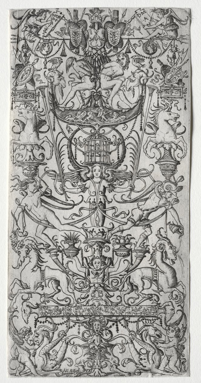 Painel Ornamental com Gaiola de Pássaro, c. 1500-1512. de Nicoletto da Modena