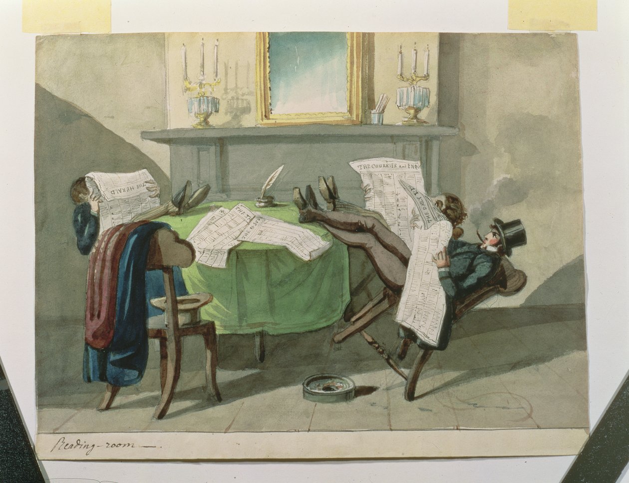 Sala de leitura da casa de Astor, 1840 de Nicolino Calyo