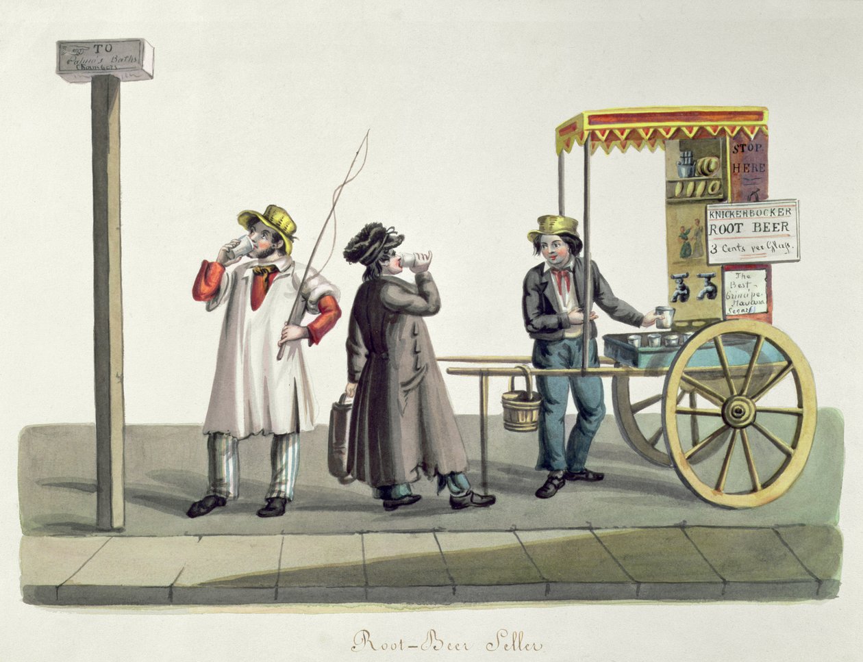 Vendedor de cerveja de raiz, c.1840 de Nicolino Calyo