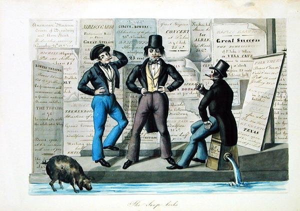 The Soap-lorks, c.1840 (aguarela sobre papel) de Nicolino Calyo
