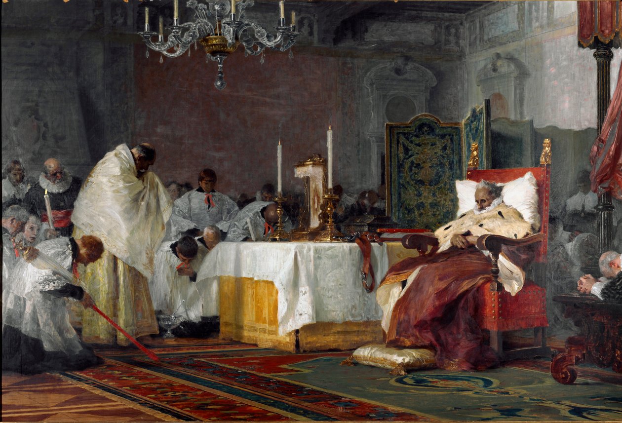 The Last Moments of Charles-Emmanuel (Charles Emmanuel) I of Savoy (1562-1630) (The Death of Charles Emmanuel I, Duque de Savoy) Pintura de Niccolo Barabino (1832-1891) 1891 Genes Galleria d