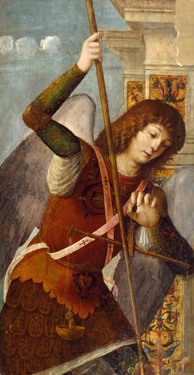 Painel de Tríptico com o Arcanjo Miguel, 1490-1500 de Nicolo Rondinelli