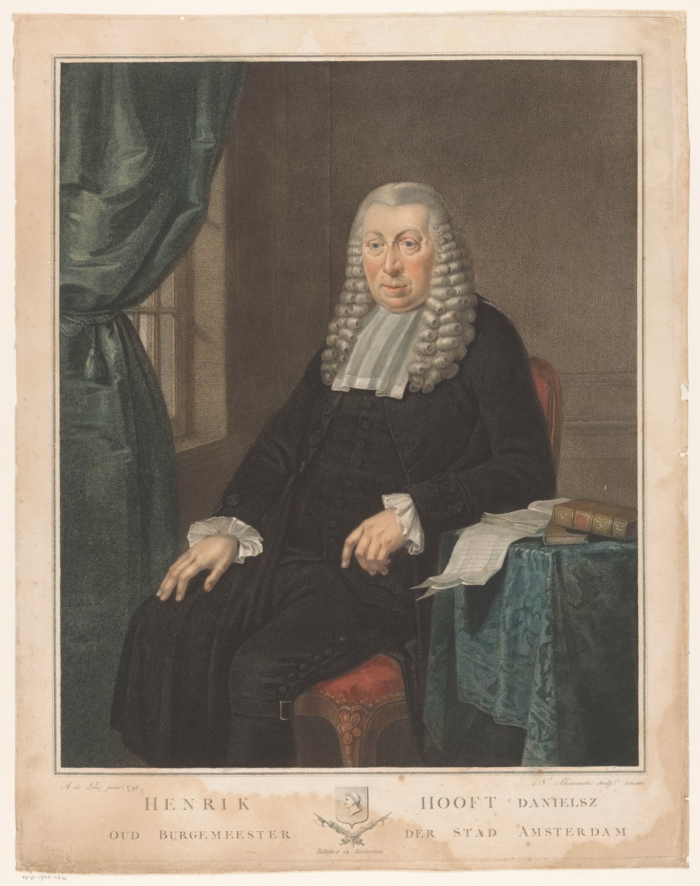 Retrato de Hendrik Danielsz. Hooft, prefeito de Amsterdã de Nicolo Schiavonetti