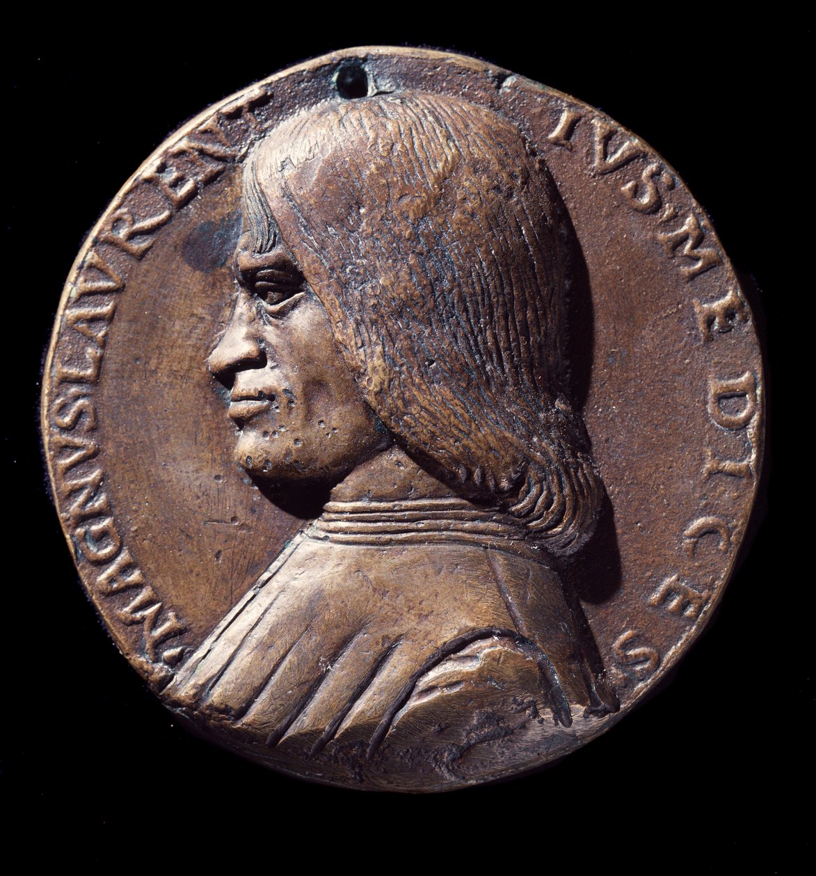 Medalha de Retrato de Lorenzo de Medici, conhecido como o Magnífico (Bronze de Nicolo Spinelli