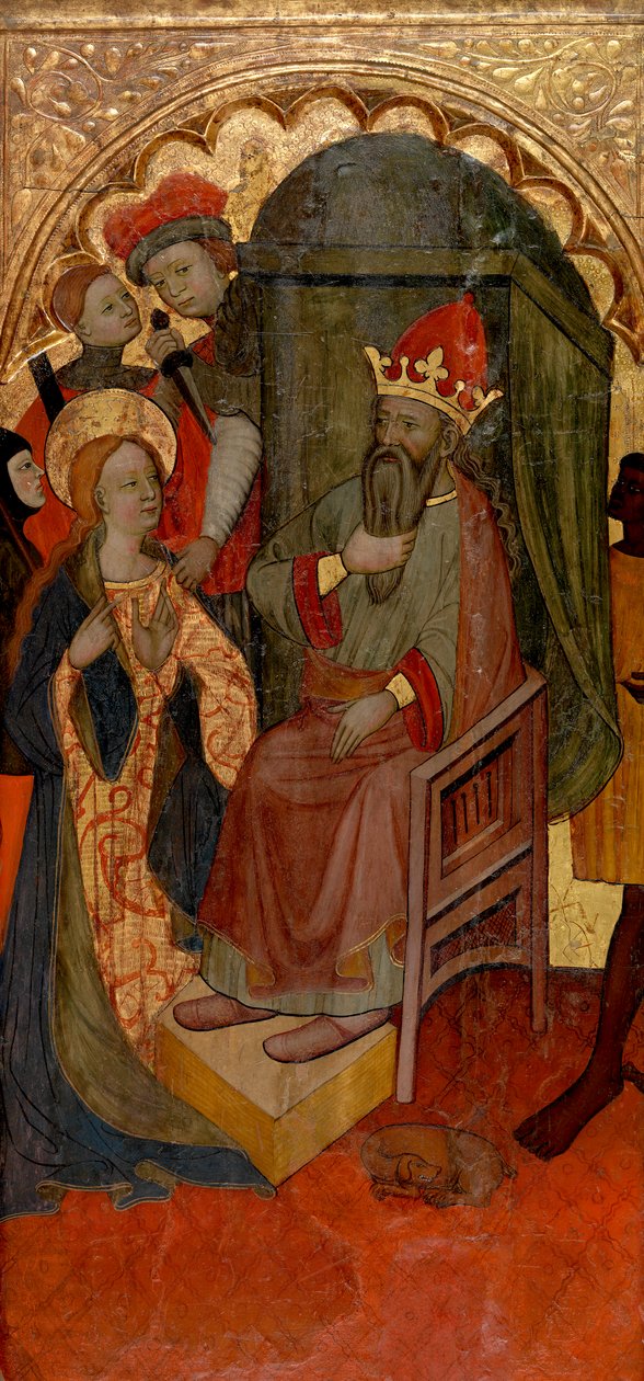 Santa Catarina de Alexandria antes do imperador romano de Nicolás Solano