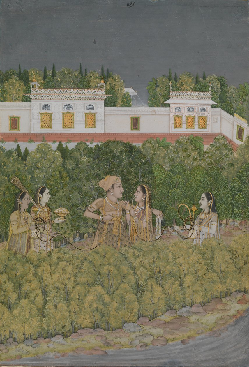 Príncipe e Damas em um Jardim, meados do século XVIII. de Nidha Mal