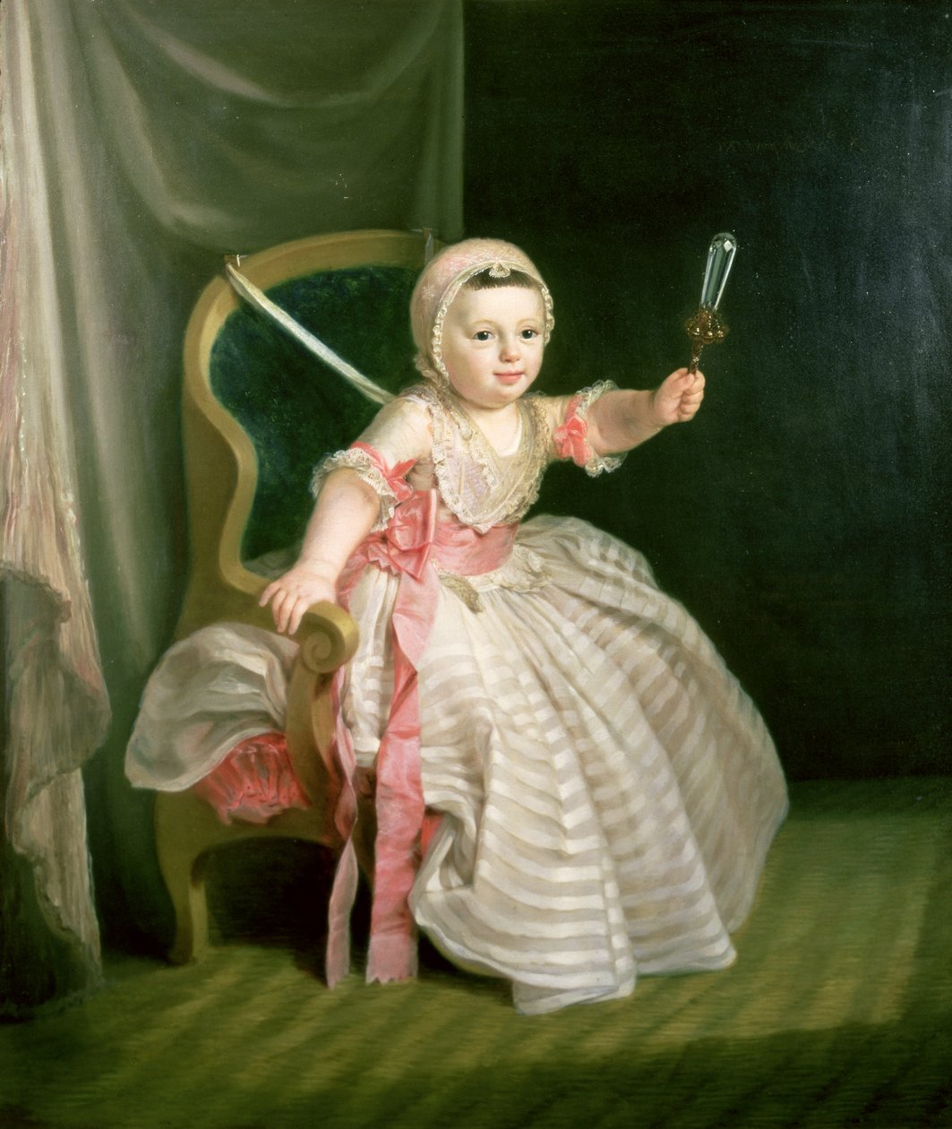 Retrato, de, um, criança, segurando, um, chocalho de Niels Rode or Roode
