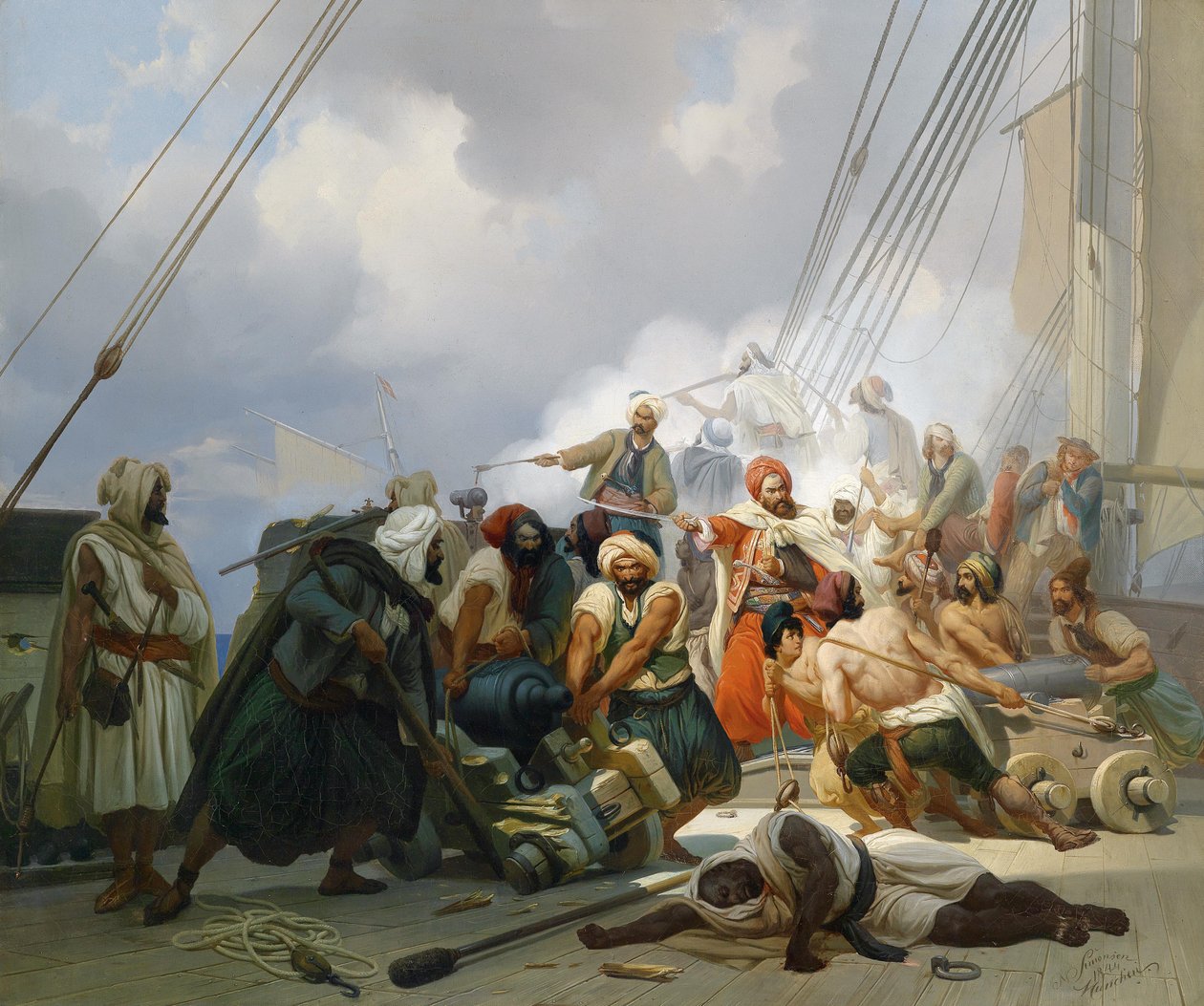 Batalha Naval (canhões são colocados no convés) de Niels Simonsen