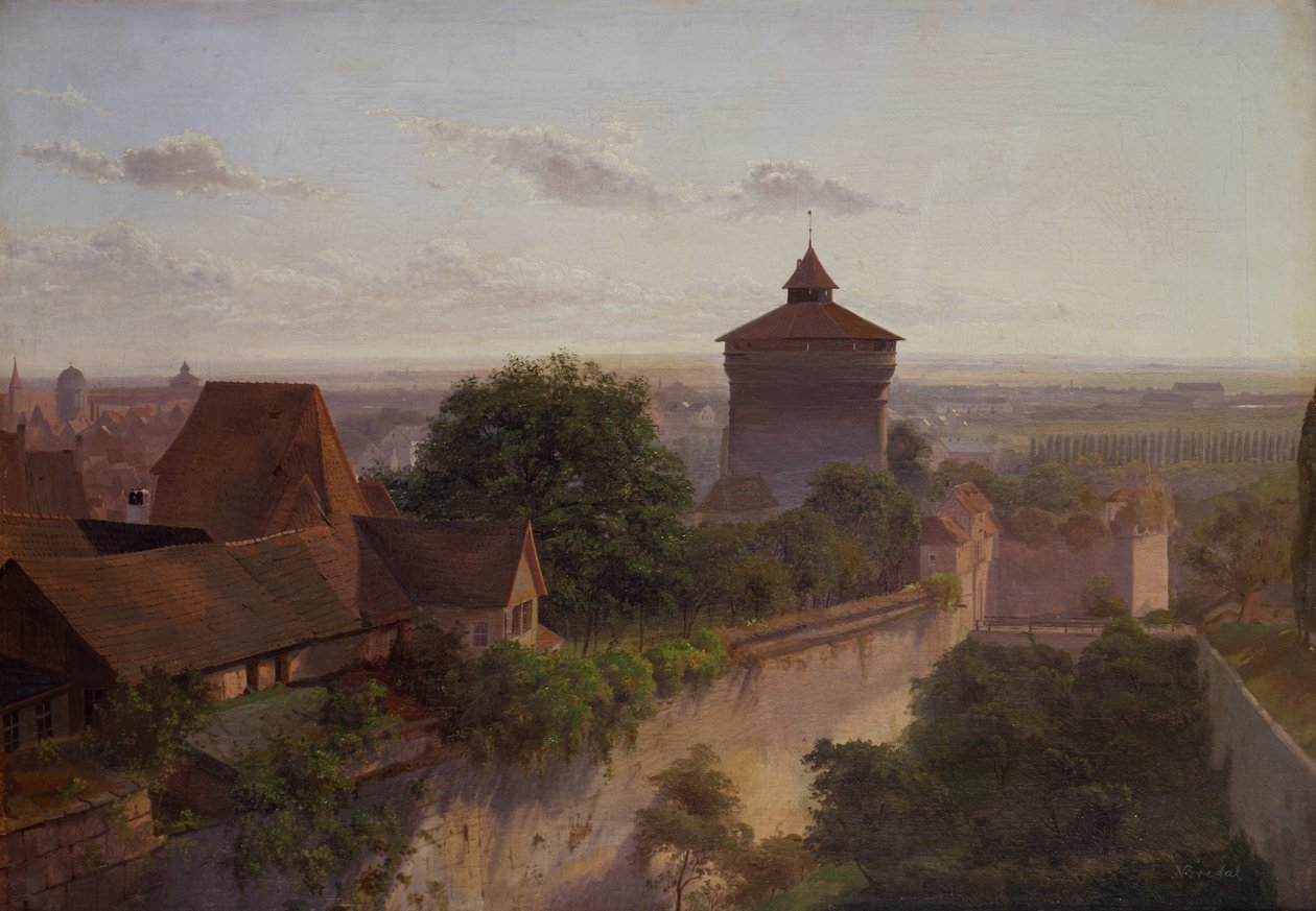 Heidenturm, Nuremberg (óleo sobre tela) de Niels Anders Bredal