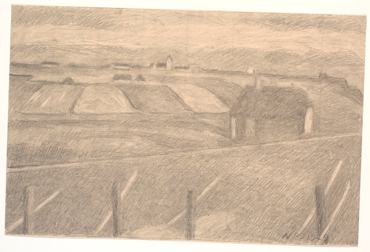 Paisagem em Ferring, farol aceso de Niels Jakob Jakobsen Bjerre
