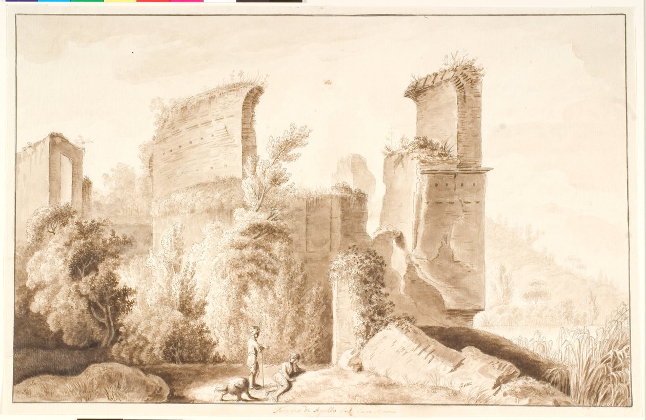 Ruínas do Templo de Apolo no Lago Averno de Niels Gundersen Lund