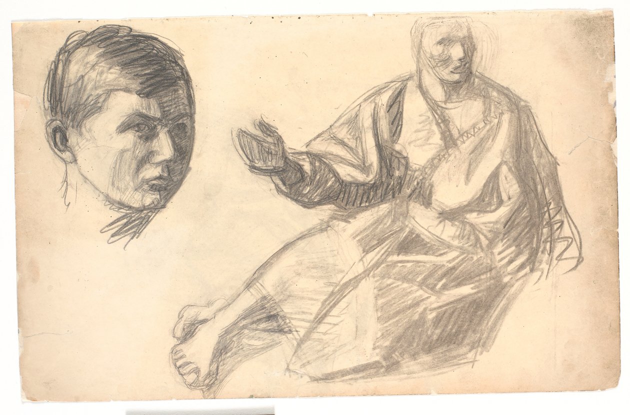A figura de Cristo e uma cabeça de Niels Larsen Stevns