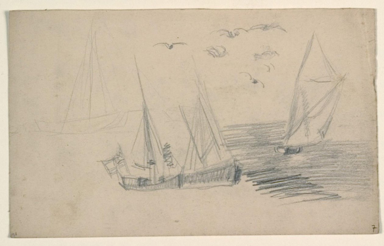Esboços de barcos de pesca de Niels Larsen Stevns