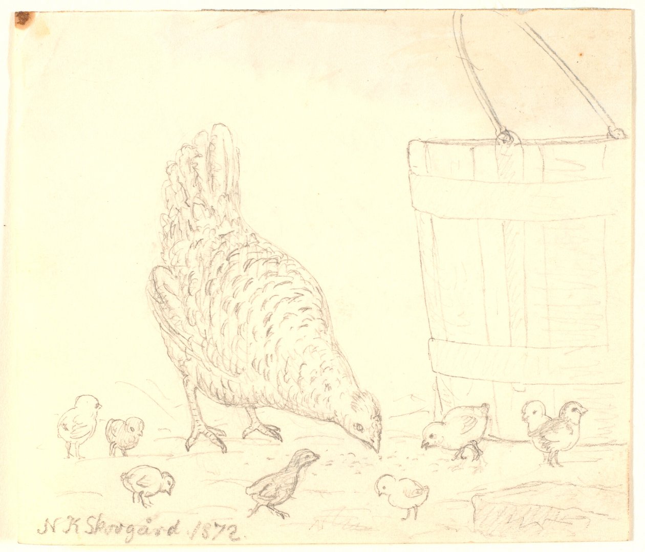 Uma galinha com pintinhos de Niels Skovgaard