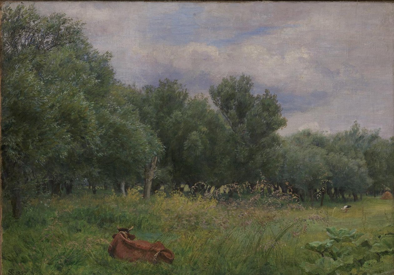 Salgueiros em um prado por Nysø de Niels Skovgaard