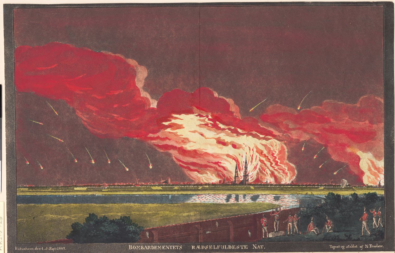 "A noite mais aterrorizante do bombardeio. Kiøbenhavn em 4-5 de setembro de 1807" de Niels Truslew
