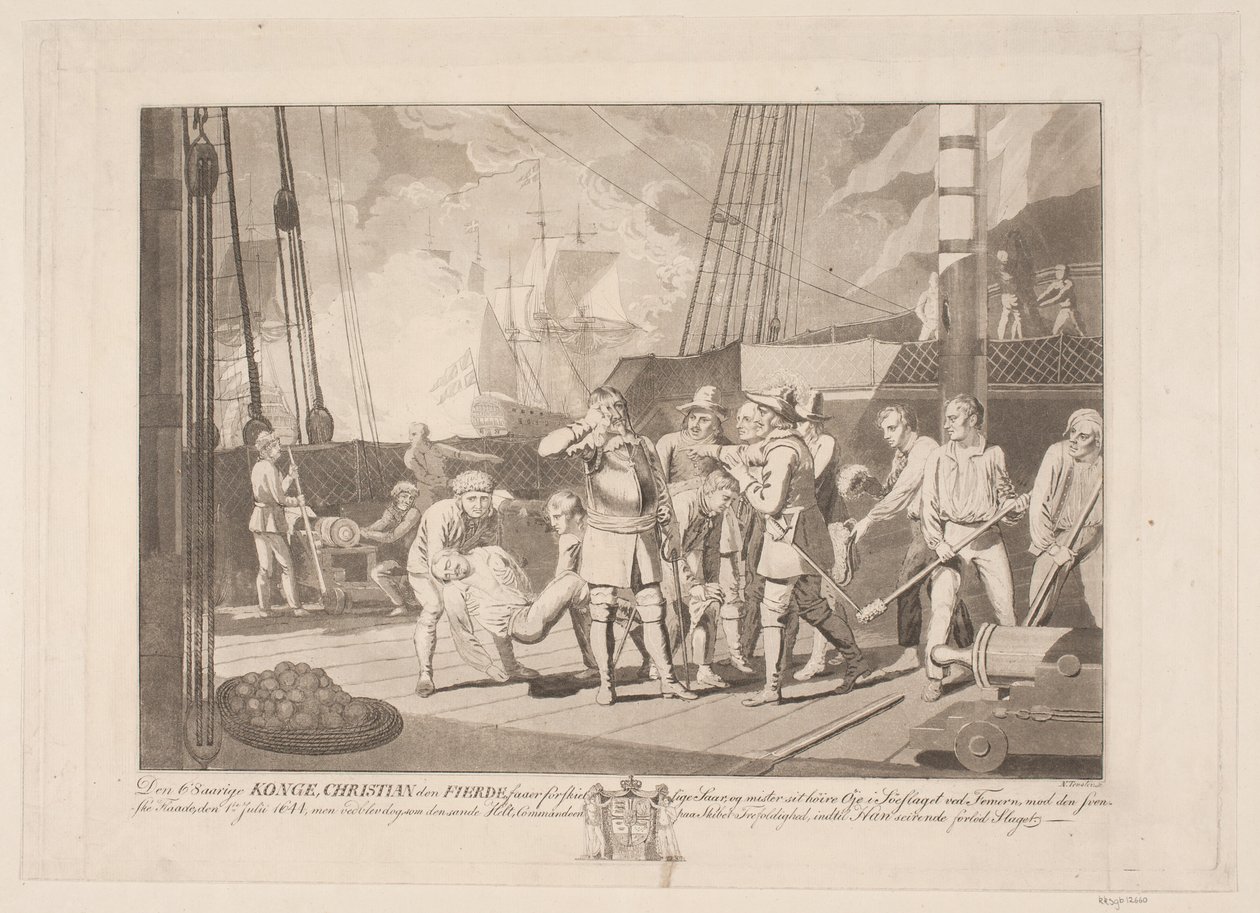 Christian IV na batalha naval de Fehmarn, 1644 de Niels Truslew