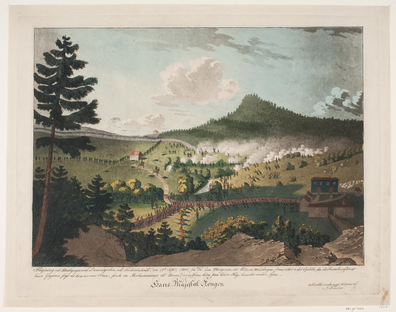 Esgrima em Berbyegaard em Enningdalen, em Frederichshald, 12 de setembro de 1808 de Niels Truslew