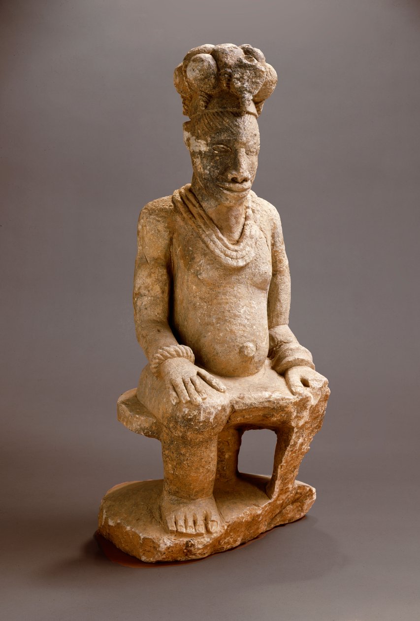 Figura sentada, Esie, antes de 1850 (pedra sabão) de Nigerian