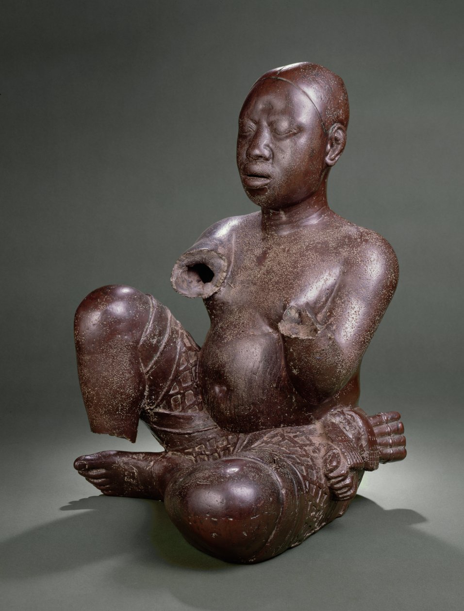 Figura sentada, Tada, 13 - 14 século (cobre) de Nigerian