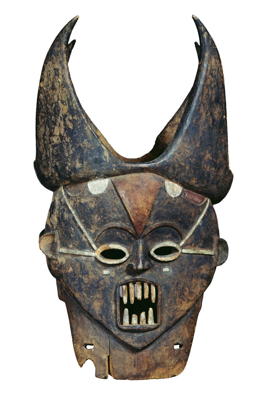 Máscara de Janus, Ibo ou Igala (madeira e tinta) de Nigerian