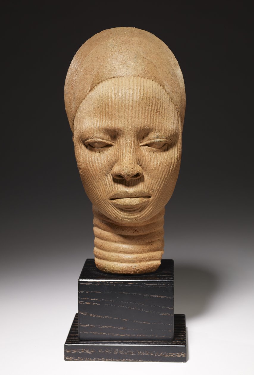 Cabeça do Santuário, Cultura Yoruba, Nigéria (terracota) de Nigerian