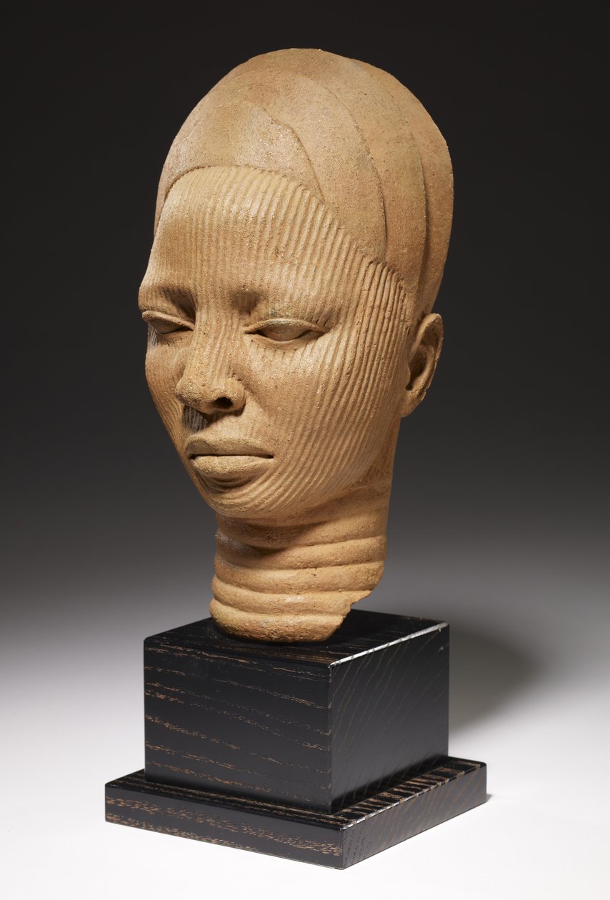 Cabeça do Santuário, Cultura Yoruba, Nigéria (terracota) de Nigerian