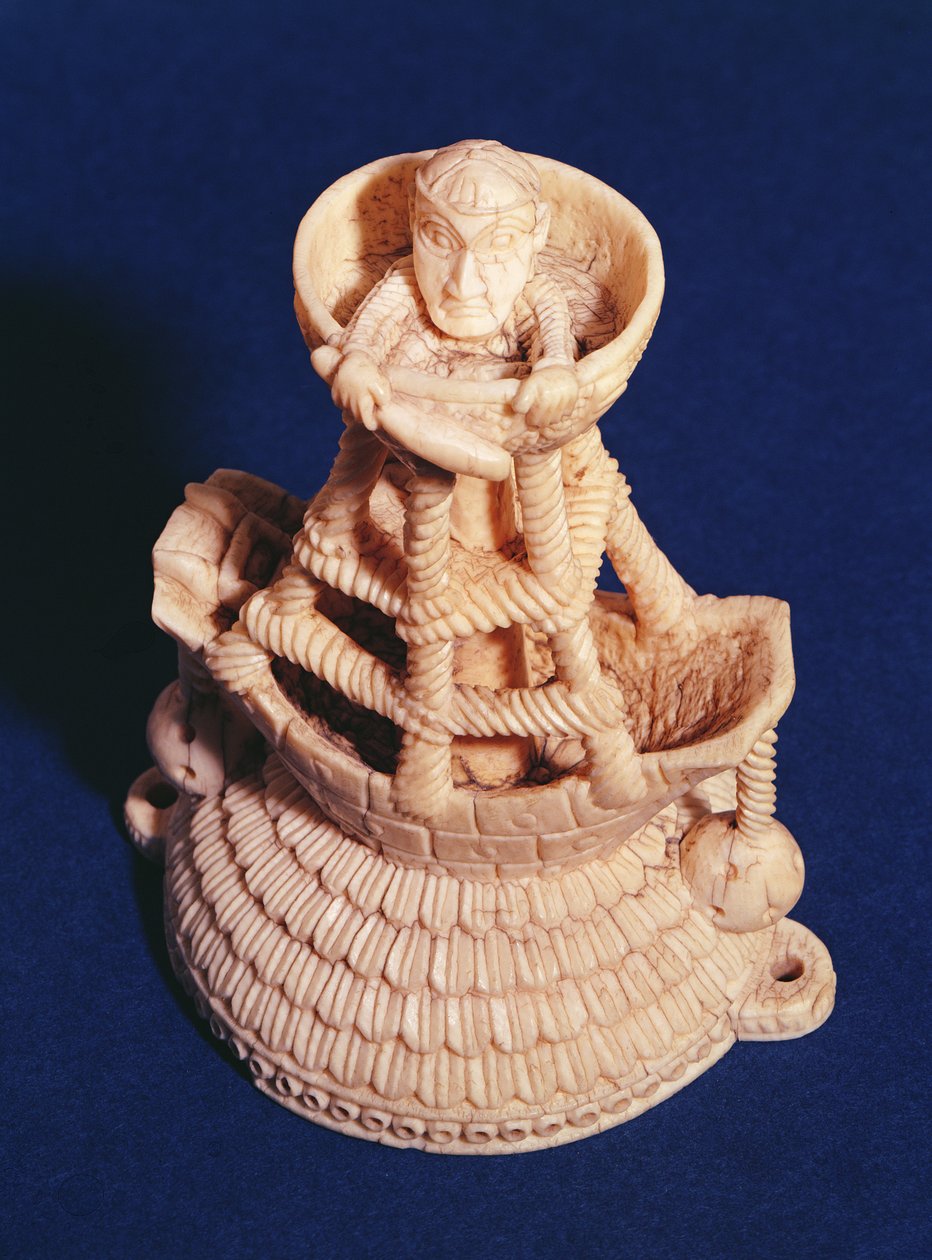 Parte superior da adega de sal pelo mestre do navio heráldico, Nigéria, Bini-Português, c.1525-1600 de Nigerian