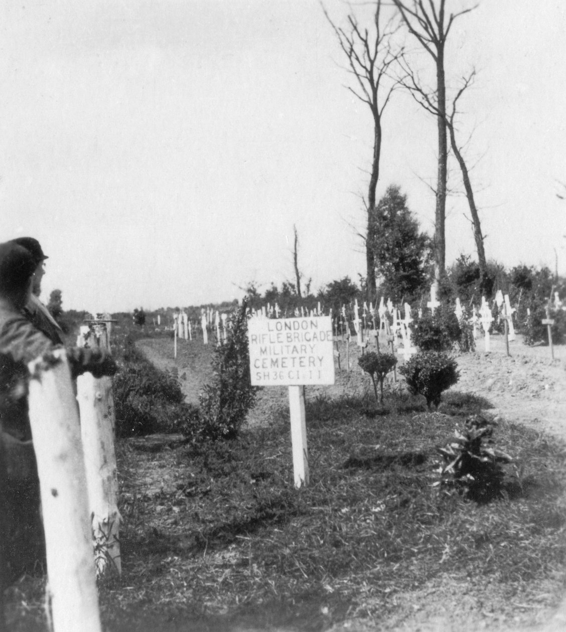 Cemitério da Brigada de Rifle de Londres, Ploegsteert, Bélgica, Primeira Guerra Mundial, c1918 de Nightingale and Co