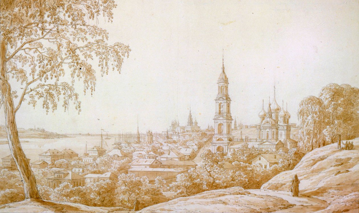 Vista de Kostroma, Rússia, 1838. de Nikandor Grigorievich Chernetsov