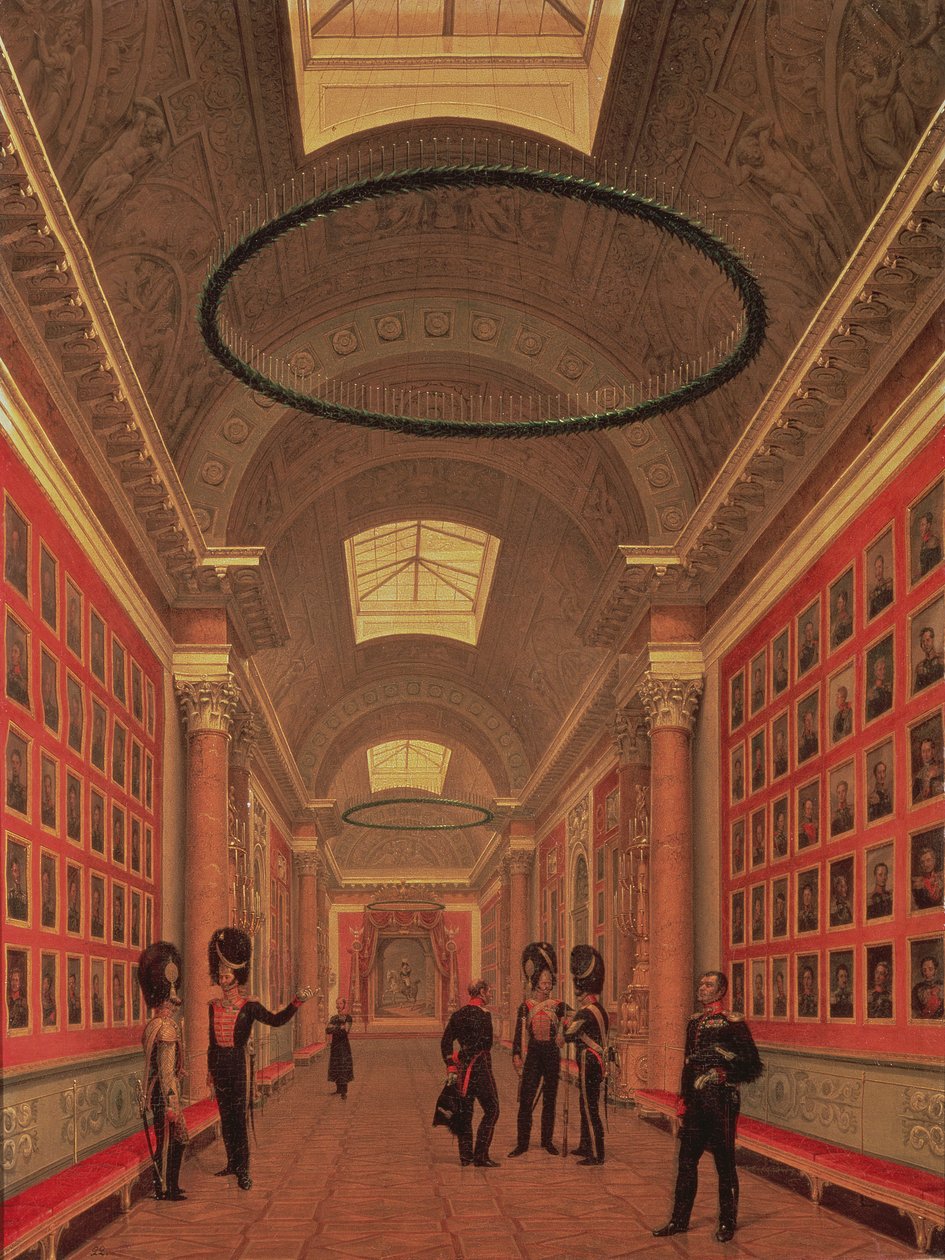 A Galeria de Guerra do Palácio de Inverno em São Petersburgo, c.1830s de Nikanor Grigor