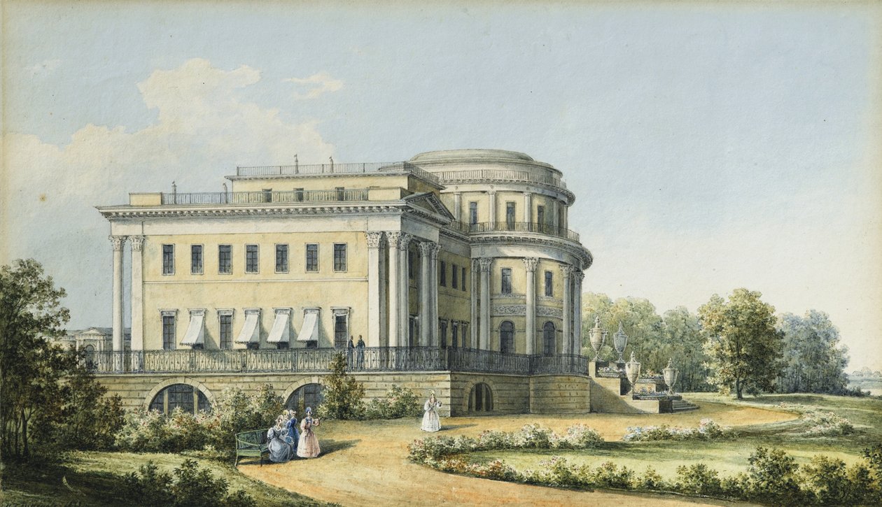 O Palácio Yelagin em São Petersburgo, 1839 de Nikanor Grigoryevich Chernetsov