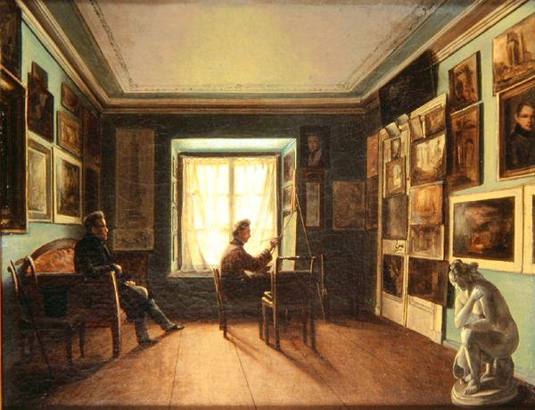 O estúdio dos pintores, c.1820 de Nikita Zaytsev