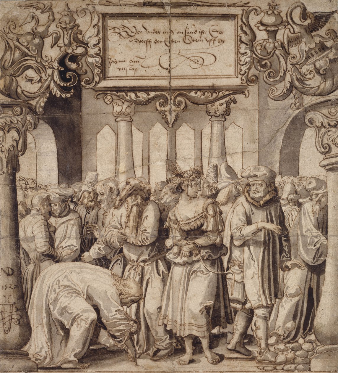 A mulher tomada em adultério, 1527 de Niklaus Manuel