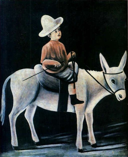  Um menino montado num burro de Niko Pirosmani