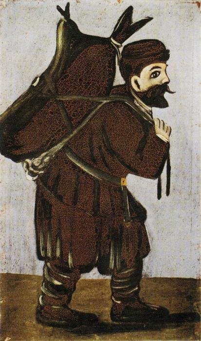  Porter com um Wineskin de Niko Pirosmani