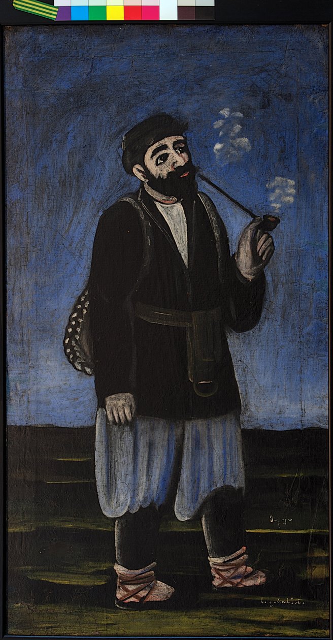 Porter Soso par Pirosmani (Pirosmanashvili), Niko (1862-1918). Óleo sobre tela de oleado, tamanho : 77x42 de Niko Pirosmanashvili