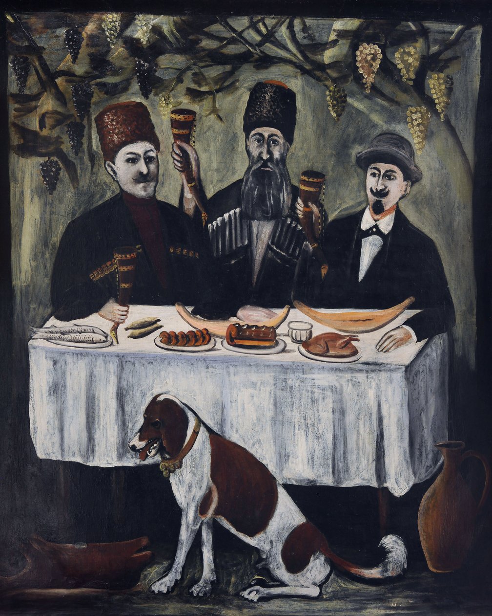 Festa numa pérgula de vinha de Niko Pirosmani