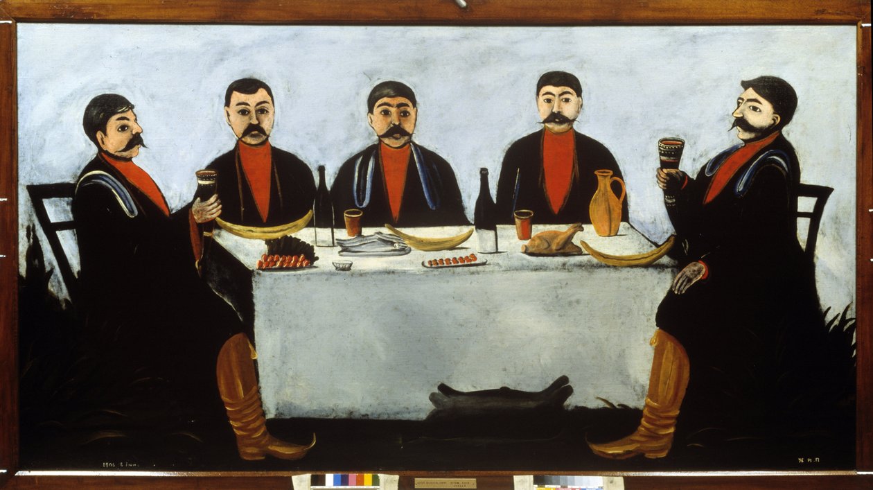 A festa dos cinco príncipes. de Niko Pirosmani