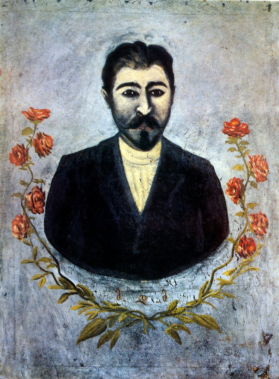 Retrato de um trabalhador ferroviário de Niko Pirosmani
