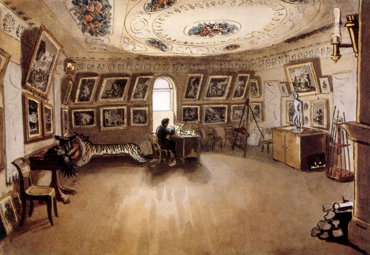 Autorretrato num interior de Niko Pirosmani