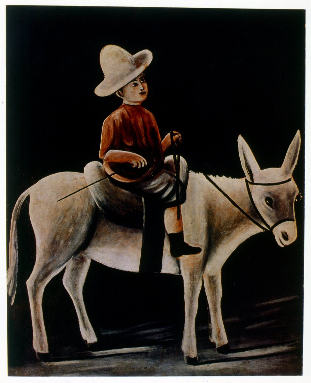 Menino pequeno num burro de Niko Pirosmani